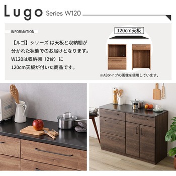 日本製 特殊鋼板を使った組み合わせキッチンカウンター【Lugo-ルゴ-】120cm 引き出し収納+扉収納 ホームテイスト