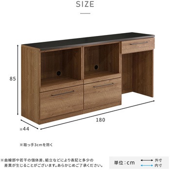 日本製 特殊鋼板を使った組み合わせキッチンカウンター 180cm オープン収納+オープン収納+ゴミ箱上カウンター ホームテイスト