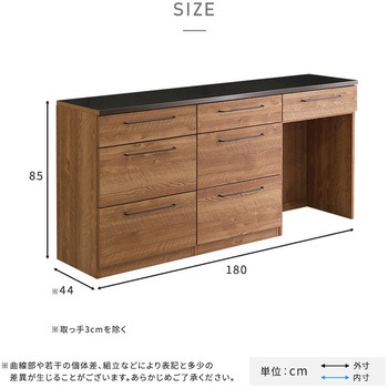 日本製 特殊鋼板を使った組み合わせキッチンカウンター 180cm ゴミ箱上カウンター+引き出し収納+引き出し収納 ホームテイスト