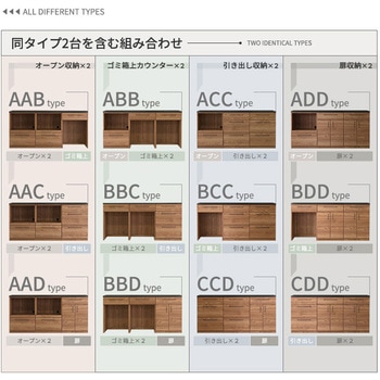 日本製 特殊鋼板を使った組み合わせキッチンカウンター 180cm 引き出し収納+引き出し収納+扉収納 ホームテイスト