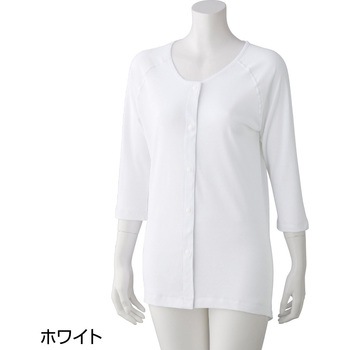 800554IFMC.婦人7分袖ホックシャツ(2枚組) - ケアファッション