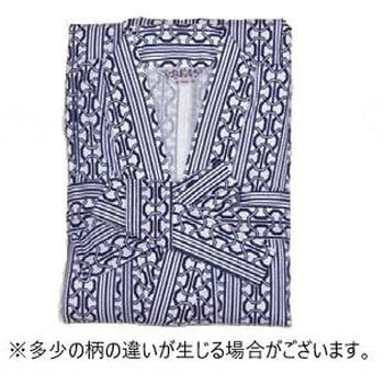 おせわさん ガーゼねまき 紳士用/コン幾何柄/S ウェルファン