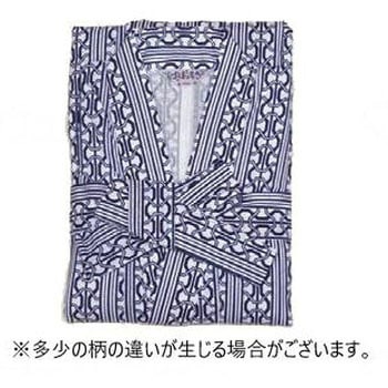 おせわさん ガーゼねまき 紳士用/コン幾何柄/M ウェルファン