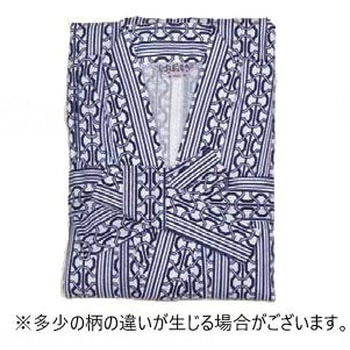 おせわさん ガーゼねまき 紳士用/コン幾何柄/L ウェルファン