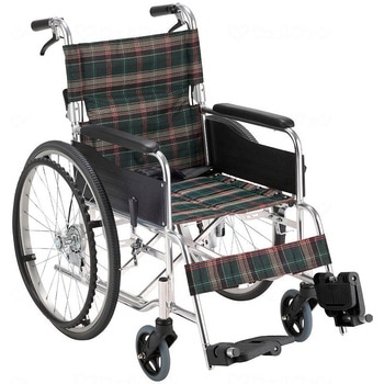 アルミ製車いす ラクライズ ノーパンクタイヤ/グリーンチェック/- マキテック