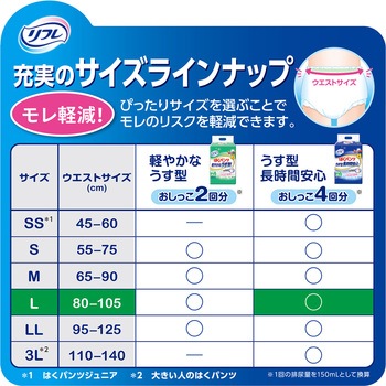 Tはくパンツうす型長時間安心/袋/L リブドゥコーポレーション