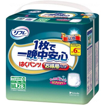 Tはくパンツ 1枚で一晩中安心(お得用パック)/袋/ML リブドゥコーポレーション