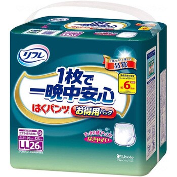 Tはくパンツ 1枚で一晩中安心(お得用パック)/袋/LL リブドゥコーポレーション