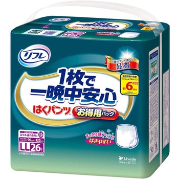 Tはくパンツ 1枚で一晩中安心(お得用パック)/袋/LL リブドゥコーポレーション