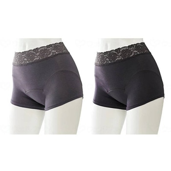 レディース吸水消臭ショーツルナセル使用フィットタイプ2枚組/グレー/L 辻一