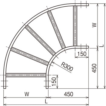 L形分岐ラック SD ネグロス電工