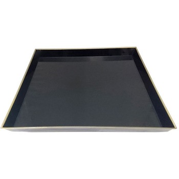 (H-40)黒金フチ 角皿 ニシキ[卓上消耗品] 13189665
