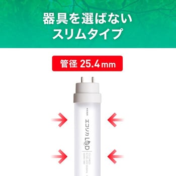 直管形LED40形/昼白色(5000K)/2100lm/Ra97/消費電力:18W Φ28細管タイプ/高演色形クラス4対応【工事必須タイプ】 エコリカ