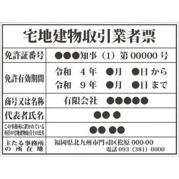【名入れ】法令許可票 オリジナル 許可票・登録票・業者票 ステンレス板 額縁付き グランド印刷