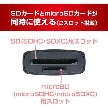 SD microSDカードリーダライタ  USB-Aブラック MCO
