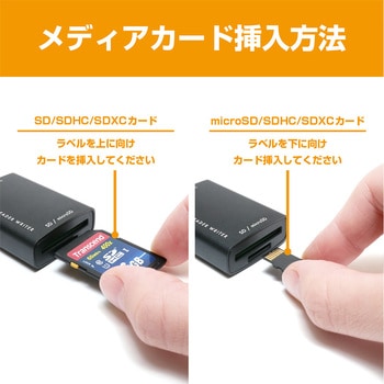 SD microSDカードリーダライタ TypeC ブラック MCO