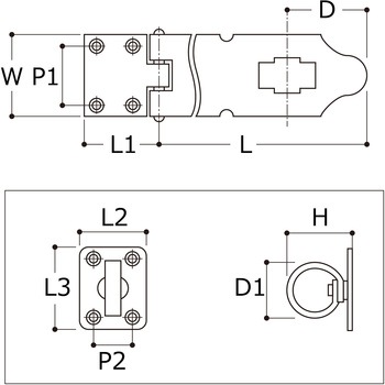 ストロング掛金 つや消し黒 - WAKI(和気産業)
