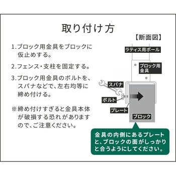ラティス・フェンス支柱固定金具10cmブロック用 住まいスタイル