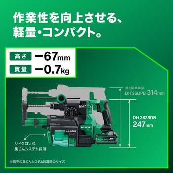 36V コードレスロータリハンマドリル HiKOKI(旧:日立工機) 充電式