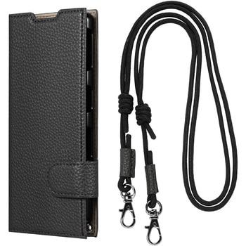 AQUOS sense7 SH-53C/SHG10 ショルダーストラップ付きPUレザーフラップケース「STTACH」 肩掛け 軽量 カード収納 マグネット仕様 長さ調整 LEPLUS NEXT