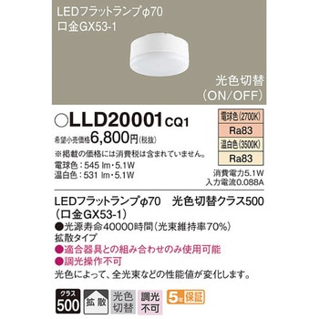 LEDフラットランプ 光色切替タイプ Panasonic(パナソニック)