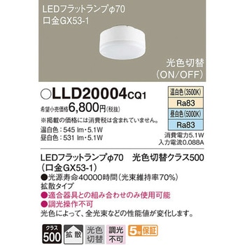 LEDフラットランプ 光色切替タイプ Panasonic(パナソニック)