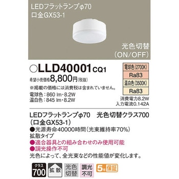 LEDフラットランプ 光色切替タイプ Panasonic(パナソニック)