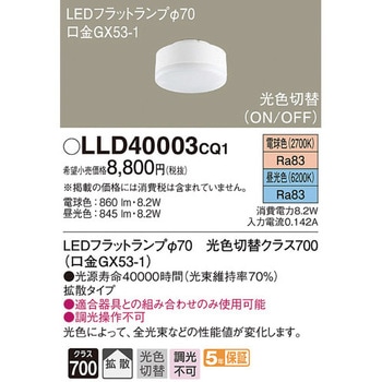 LEDフラットランプ 光色切替タイプ Panasonic(パナソニック)