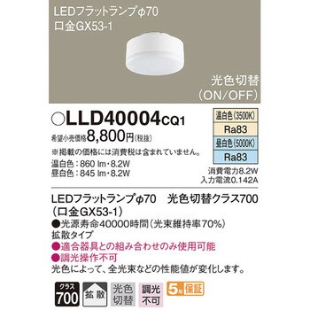 パナソニック LLD40004CQ1 フラットランプ 光色切替タイプ8台セット