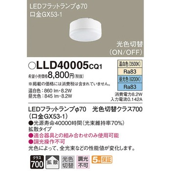 LEDフラットランプ 光色切替タイプ Panasonic(パナソニック)
