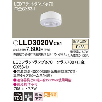 LEDフラットランプ 単色タイプ Panasonic(パナソニック)