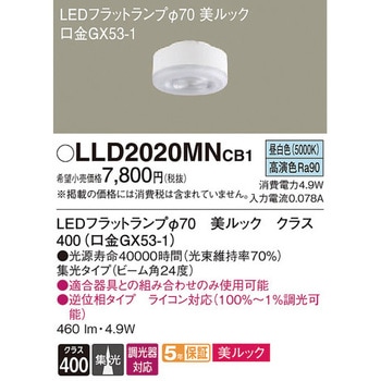 LEDフラットランプ 単色タイプ 美ルック Panasonic(パナソニック)