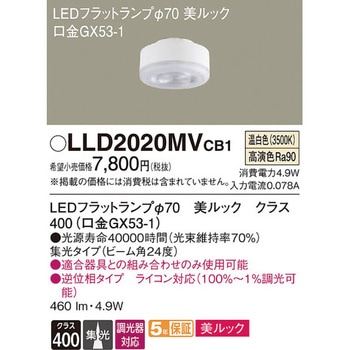 LEDフラットランプ 単色タイプ 美ルック Panasonic(パナソニック)