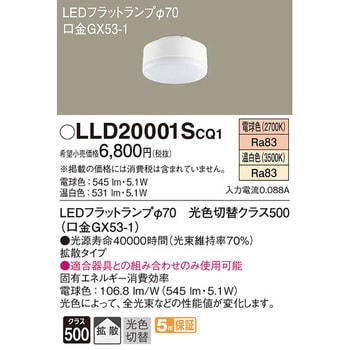 LEDフラットランプ 光色切替タイプ Panasonic(パナソニック)