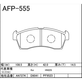 AFP-555 ディスクパッド 1セット 冨士ブレーキ工業 【通販サイトMonotaRO】