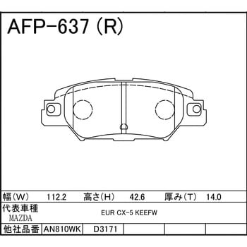 AFP-637 ディスクパッド 1セット 冨士ブレーキ工業 【通販サイトMonotaRO】