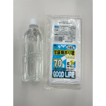 コンパクトポリ袋70L 半透明 5枚 0．017 ハウスホールドジャパン