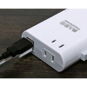 薄型変圧器 USB2.4A 白 MCO
