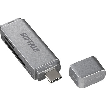 USB3.0 Type-C接続 カードリーダー SD用直挿し シルバー BUFFALO(バッファロー)