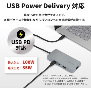 Type-C接続 ドッキングステーション PD対応 CR付 シルバー BUFFALO(バッファロー)