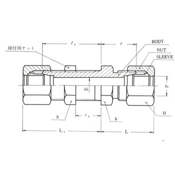 銅管用 くい込み継手 B型 15MPa GU-2型 隔壁締付けユニオン 常栄継手工業