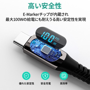 ケーブル Impulse series Digital Display [Type-C to Type-C] AUKEY(オーキー)