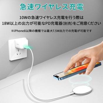 ワイヤレス充電器 MagSafe対応 Aircore 10W AUKEY(オーキー)