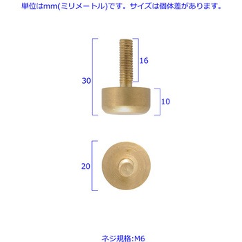 GALLUP(ギャラップ) Brass Products アジャスター 4個セット 直径20 ネジ径M6 #Gold 7505-54 Brass Products(ブラス・プロダクツ)