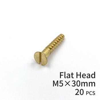 GALLUP(ギャラップ) Brass Products ブラススクリュー フラットヘッド M5×30mm(皿頭)20本パック Brass Products(ブラス・プロダクツ)