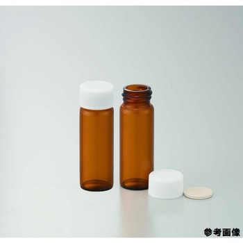 ねじ口瓶 茶 +PPキャップ 白 +フッ素PTFE/ニトリルパッキン 組合せセット NEG(日電理化硝子)