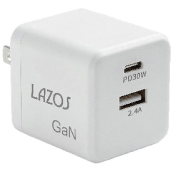 窒化ガリウムAC充電器 2口 C PD +Aポート L-AC-Gシリーズ Lazos