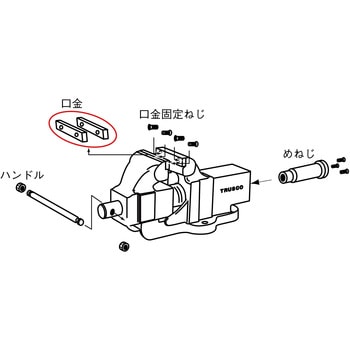 回転台付ボール盤バイスTBVR用 口金・固定ねじセット TRUSCO