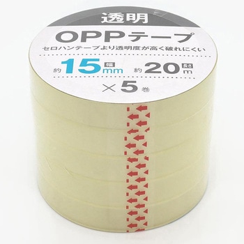 OPPテープ 15mm×20m 5P サンノート