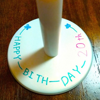 メッセージキャンドル(メッセージプレート付) - ヨシダ